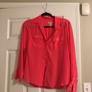 J Crew Silk Long Sleeve Buttondown